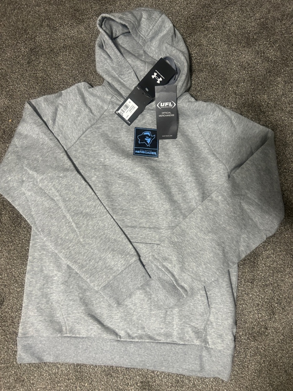 Under Armour Men's Gray Crewneck Hoodie with Renegades Logo … NEW!!!!!